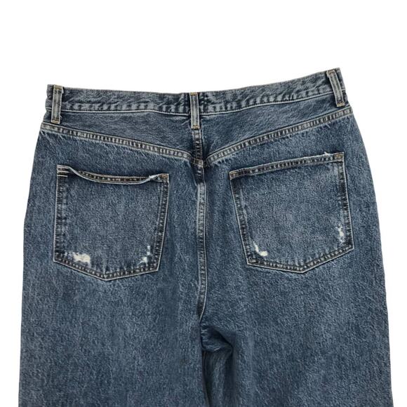 BDG Medium Wash Relaxed Straight Distressed Button Fly Jeans Size 33 - Picture 8 of 10